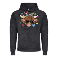 Vintage Black autism awareness cow Vintage Hoodie - MaliasSmallBusiness