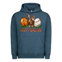 Pigment Midnight Navy Happy Easter Sports Urban Hoodie - BundleAndBundleShop