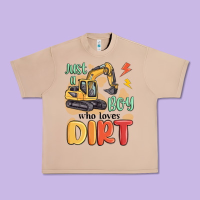 Just A Boy Who Loves Dirt Urban Heavy Tee Designed By Maliassmallbusiness