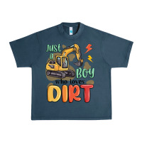 Midnight Navy just a boy who loves dirt Urban Heavy Tee - MaliasSmallBusiness