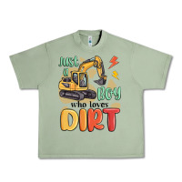 Oil Green just a boy who loves dirt Urban Heavy Tee - MaliasSmallBusiness