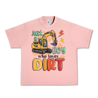 Salmon just a boy who loves dirt Urban Heavy Tee - MaliasSmallBusiness
