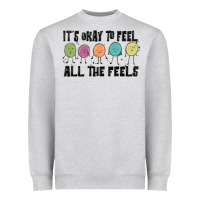 Heather Grey ıt's okay to feel all the feels Heavyweight Sweatshirt - MaliasSmallBusiness