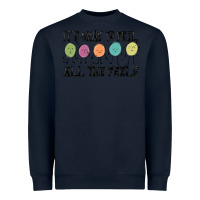 Navy ıt's okay to feel all the feels Heavyweight Sweatshirt - MaliasSmallBusiness