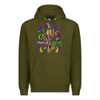 Army Green mardi gras fleur de lis Premium Hoodie - CowGirlArtShop