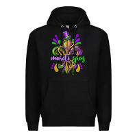 Black mardi gras fleur de lis Premium Hoodie - CowGirlArtShop