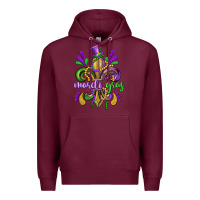 Burgundy mardi gras fleur de lis Premium Hoodie - CowGirlArtShop
