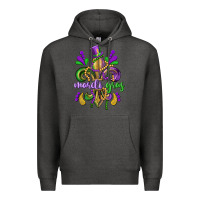 Charcoal Heather mardi gras fleur de lis Premium Hoodie - CowGirlArtShop