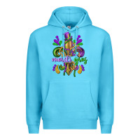 Ocean Blue mardi gras fleur de lis Premium Hoodie - CowGirlArtShop