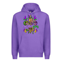 Purple mardi gras fleur de lis Premium Hoodie - CowGirlArtShop