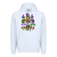 White mardi gras fleur de lis Premium Hoodie - CowGirlArtShop