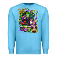 Ocean Blue mardi gras gnomies truck Premium Sweatshirt - CowGirlArtShop