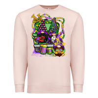 Pale Pink mardi gras gnomies truck Premium Sweatshirt - CowGirlArtShop