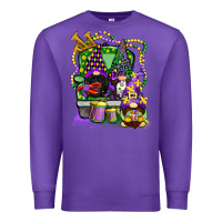 Purple mardi gras gnomies truck Premium Sweatshirt - CowGirlArtShop