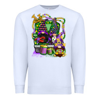White mardi gras gnomies truck Premium Sweatshirt - CowGirlArtShop