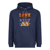 Navy for the love of the game basketball Heavyweight Hoodie - HowdyJamesFarm