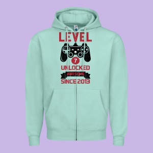 Kids Level 7 Unlocked Awesome Since 2013 Zipper Hoodie Designed By Bettercallsaul