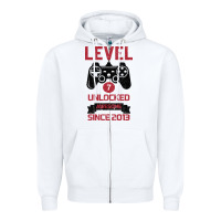 White Kids Level 7 Unlocked Awesome Since 2013 Zipper Hoodie - Bettercallsaul