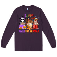 Plum happy hallothanksmas Long Sleeve Tee - MaliasSmallBusiness