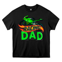 Black racing dad with racing motorcycle Heavy Core Tee - AdoDesignShop