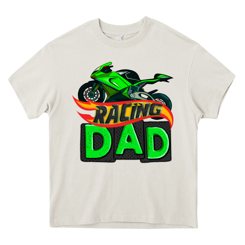 Racing Dad With Racing Motorcycle Heavy Core Tee by AdoDesignShop | Teevron