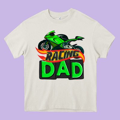Racing Dad With Racing Motorcycle Heavy Core Tee Designed By Adodesignshop