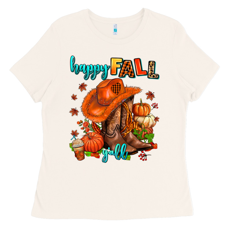 Happy Fall Y'all  Cowgirl Ladies Tee by AdoDesignShop | Teevron
