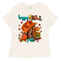 Bone happy fall y'all  cowgirl Ladies Tee - AdoDesignShop