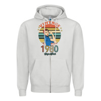 Dove Grey Vintage 1980 Original Parts Women 40th Birthday Zipper Hoodie - Bettercallsaul