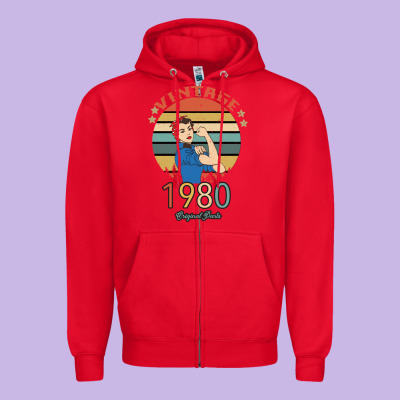 Vintage 1980 Original Parts Women 40th Birthday Zipper Hoodie Designed By Bettercallsaul