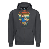 Smoke Vintage 1980 Original Parts Women 40th Birthday Zipper Hoodie - Bettercallsaul