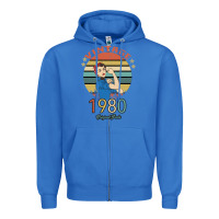 True Royal Vintage 1980 Original Parts Women 40th Birthday Zipper Hoodie - Bettercallsaul