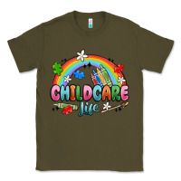 Army Green childcare life Classic Tee - MaliasSmallBusiness