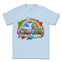 Dusty Blue childcare life Classic Tee - MaliasSmallBusiness