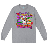 Heather Grey dia de los muertos Long Sleeve Tee - MaliasSmallBusiness