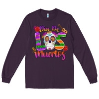 Plum dia de los muertos Long Sleeve Tee - MaliasSmallBusiness