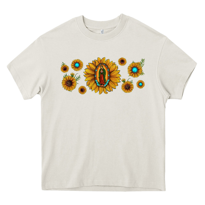 Sunflower Lady Of Guadalupe Heavy Core Tee by JahusDesignShop | Teevron