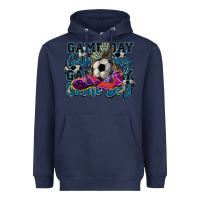 Navy Game day soccer Heavyweight Hoodie - HowdyJamesFarm