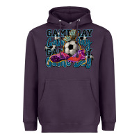 Plum Game day soccer Heavyweight Hoodie - HowdyJamesFarm