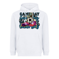 White Game day soccer Heavyweight Hoodie - HowdyJamesFarm