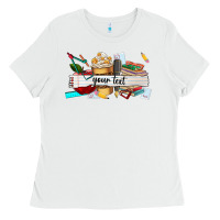 White costomized teachers name Ladies Tee - AdoDesignShop