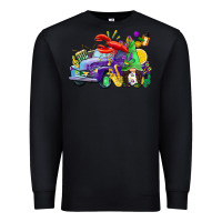 Black mardi gras gnome on the truck Premium Sweatshirt - CowGirlArtShop