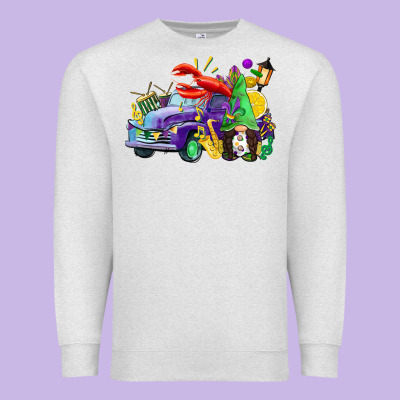 Mardi Gras Gnome On The Truck Premium Sweatshirt Designed By Cowgirlartshop