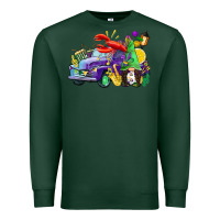 Sports Green mardi gras gnome on the truck Premium Sweatshirt - CowGirlArtShop