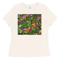 Bone mardi gras Louisiana crocodile leopard Ladies Tee - RanaPortraitStore