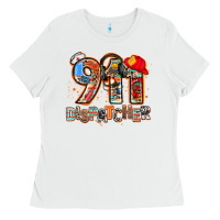 White 911 dispatcher Ladies Tee - AdoDesignShop