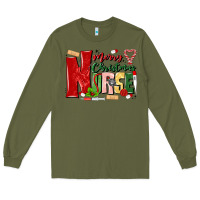 Army Green merry christmas nurse Long Sleeve Tee - MaliasSmallBusiness