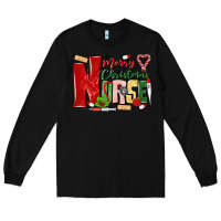 Black merry christmas nurse Long Sleeve Tee - MaliasSmallBusiness