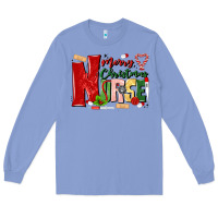 Colony Blue merry christmas nurse Long Sleeve Tee - MaliasSmallBusiness