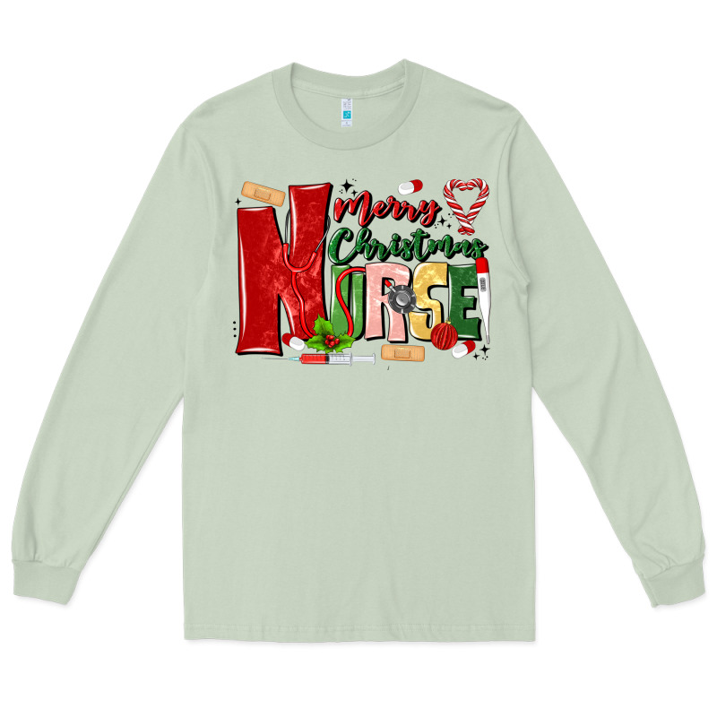Merry Christmas Nurse Long Sleeve Tee by MaliasSmallBusiness | Teevron